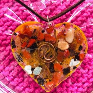 Heart shaped orgone necklace
